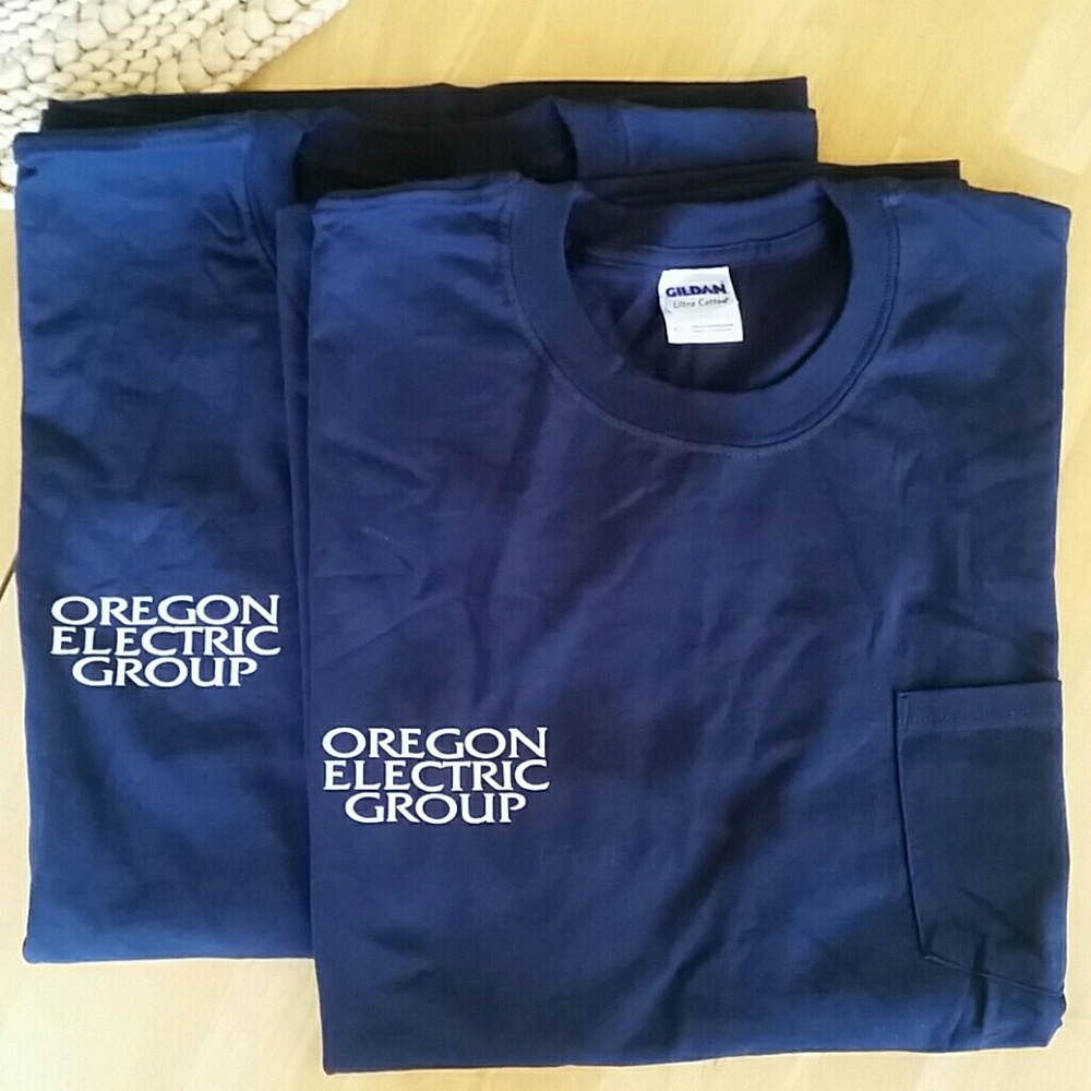 SOLD....2 Mens long sleeve t-shirt w/company logo